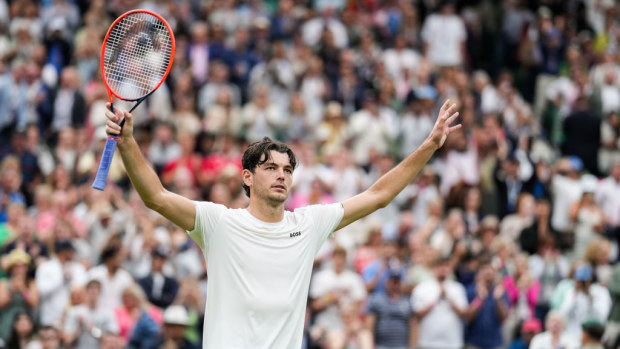 Taylor Fritz v Alexander Zverev result and celebration. 