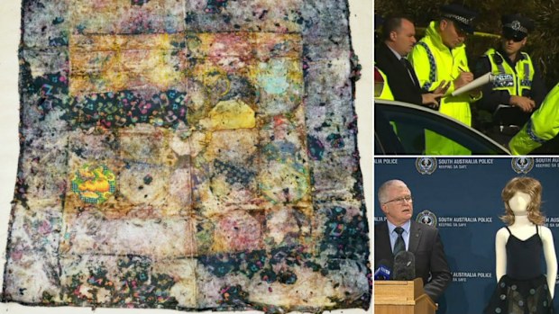 Police are hopeful a homemade quilt could be the key to identifying the remains of a little girl dumped in a suitcase in South Australia. (Supplied, 9NEWS)