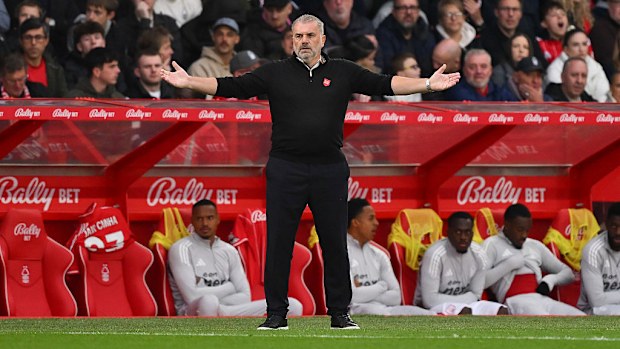 Ange Postecoglou at the City Ground in Nottingham.