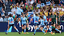 Sydney FC's Madison Haley celebrates her opening goal. 