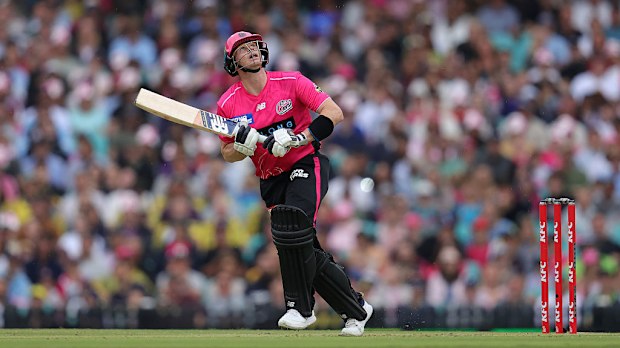 Steve Smith of the Sixers bats.