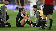 Hayley Raso undergoes a concussion test.