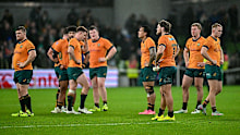 Australia players after their defeat.