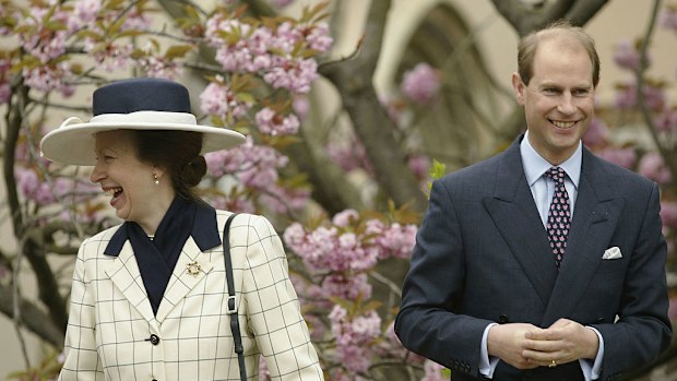 HRH Prince Edward and Princess Anne to Easter church service held in St Georges Chapel at Windsor Castle April 20, 2003 in Windsor, England