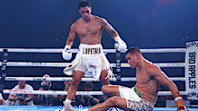 Jai Opetaia knocks down David Nyika.