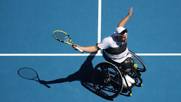 Dylan Alcott during the 2019 Australian Open at Melbourne Park.