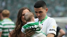 Tom Rogic with his family during his time at Celtic. 