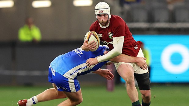 British and Irish Lions'tan Mack Hansen aksiyonda.