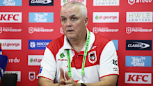 Dragons coach Anthony Griffin speaks to the media.