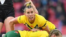 Sam Bremner during the World Cup Final match between Australia and New Zealand in 2022.