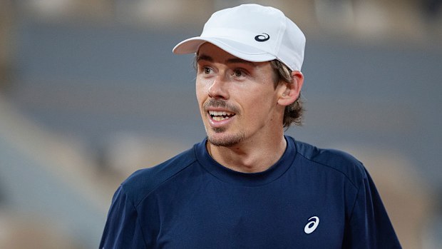 Alex De Minaur of Australia during a training session in preparation for the 2025 French Open.