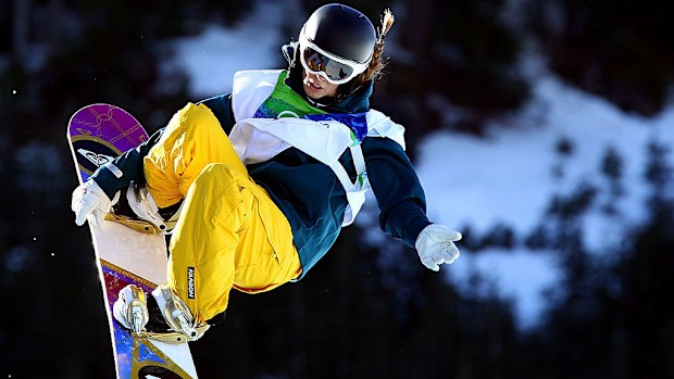 Torah Bright competes in the Snowboard Women's Halfpipe at the Vancouver 2010 Winter Olympics.
