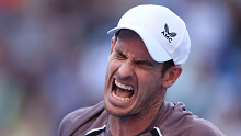 Andy Murray of Great Britain reacts.