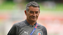 Melbourne City head coach Rado Vidosic smiles.