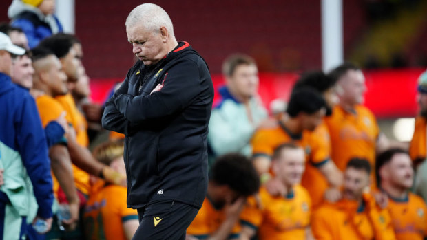 Wales coach Warren Gatland reacts after the match.