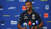 Kurtley Beale addresses the media during a Western Force Super Rugby media opportunity.