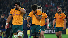 Rob Valetini of Australia reacts.