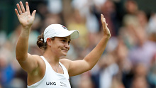 Ashleigh Barty celebrates after the women's singles final.