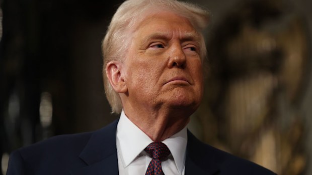 WASHINGTON, DC - MARCH 04: U.S. President Donald Trump addresses a joint session of Congress at the U.S. Capitol on March 04, 2025 in Washington, DC. President Trump was expected to address Congress on his early achievements of his presidency and his upcoming legislative agenda. (Photo by Win McNamee/Getty Images)