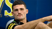 Nathan Cleary looks on during the Panthers clash with the Cowboys. 