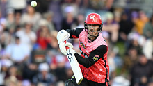 HOBART, AUSTRALIA - DECEMBER 23: Nic Maddinson of the Renegades bats during the BBL match between Hobart Hurricanes and Melbourne Renegades at Blundstone Arena, on December 23, 2023, in Hobart, Australia. (Photo by Steve Bell/Getty Images)