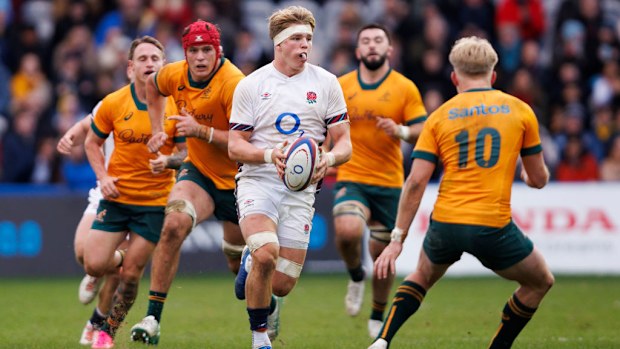 England's Henry Pollock in action at The Stoop.