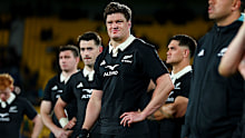 Scott Barrett of New Zealand looks on in disappointment.