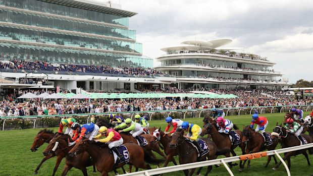 Ben Allen rides Electric Impulse to win race 6, the Melbourne Cup Carnival Country Final during Oaks Day at Flemington Racecourse.