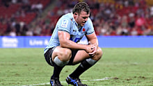Daniel Botha of the Waratahs looks dejected.