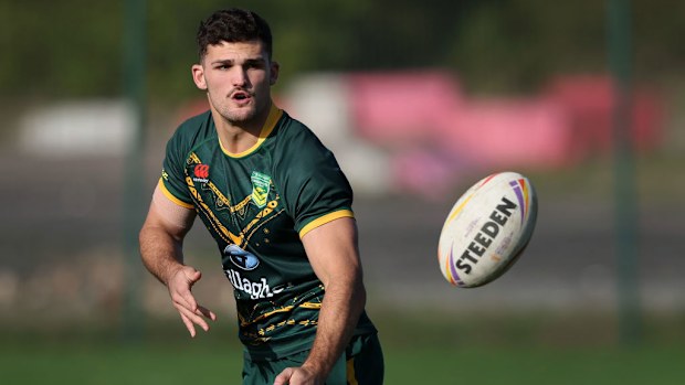 Nathan Cleary of Australia during the Kangaroos Captain's Run.