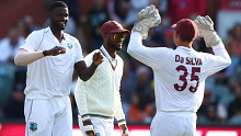 Jason Holder celebrates a wicket during the West Indies tour of Australia last summer. 
