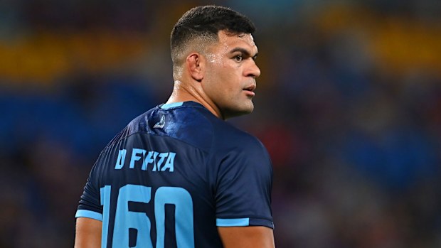 David Fifita of the Titans looks on ahead of the round three NRL match between Gold Coast Titans and Newcastle Knights.