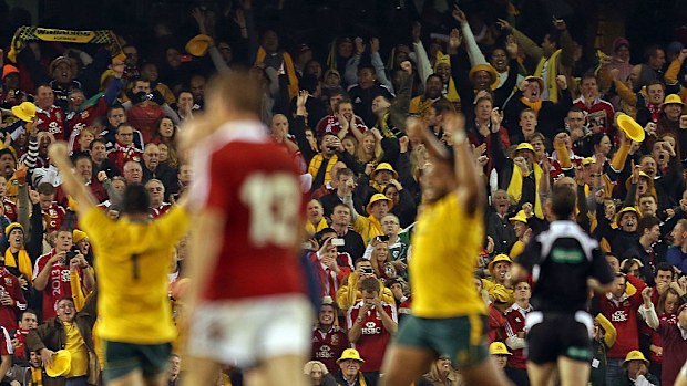 The Wallabies beat the British & Irish Lions at Etihad Stadium in 2013 in Melbourne.