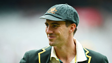MELBOURNE, AUSTRALIA - DECEMBER 26: Pat Cummins of Australia looks on while walking off the field during warm up prior to day one of the Second Test Match between Australia and Pakistan at Melbourne Cricket Ground on December 26, 2023 in Melbourne, Australia. (Photo by Quinn Rooney/Getty Images)