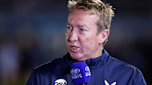 Trent Robinson of the Roosters is interviewed.