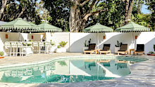 The pool at Wake Up! in Byron feels like a fancy hotel.  