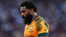 Marika Koroibete of the Wallabies at Accor Stadium.