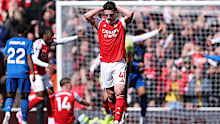 Declan Rice of Arsenal reacts during the Premier League match.