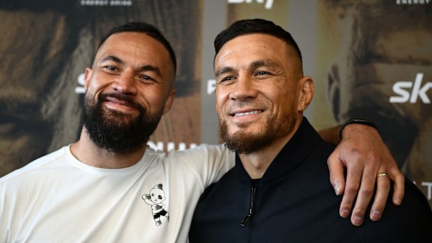 Joseph Parker ve Sonny Bill Williams röportajda.