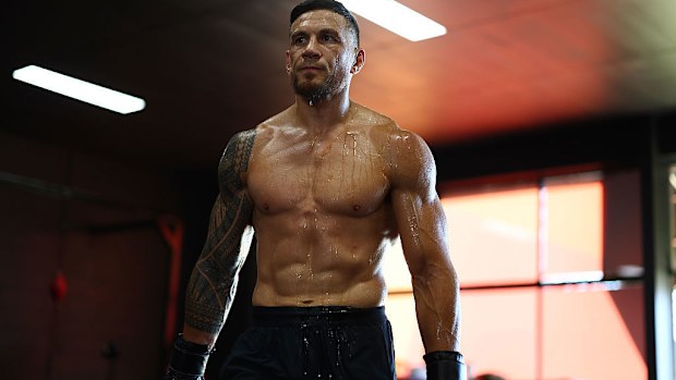 Sonny Bill Williams during a training session at Opetaia Boxing.