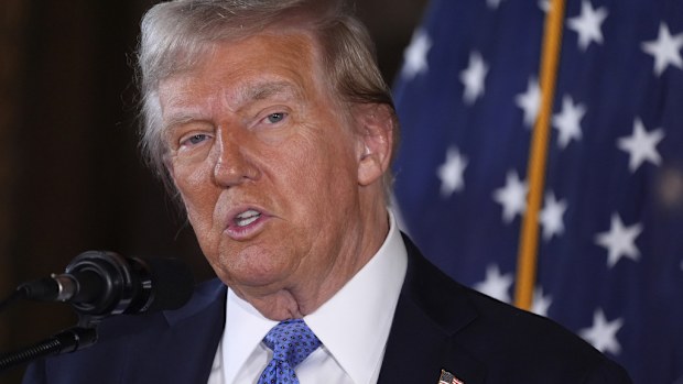 President-elect Donald Trump speaks during a news conference at Mar-a-Lago, Monday, Dec. 16, 2024, in Palm Beach, Fla. (AP Photo/Evan Vucci)