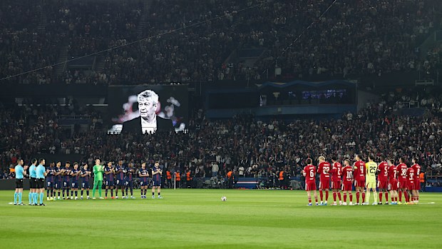 Tribute to Mircea Lucescu, prior to the UEFA Champions League Quarter-Final.