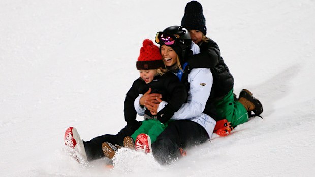 Torah Bright has some fun during the 2015 Winter X Games in Aspen.
