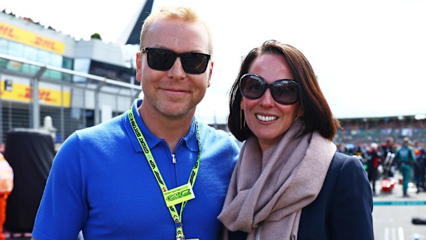 Sir Chris Hoy and Sarra Hoy at the F1 Grand Prix of Great Britain at Silverstone in 2024.