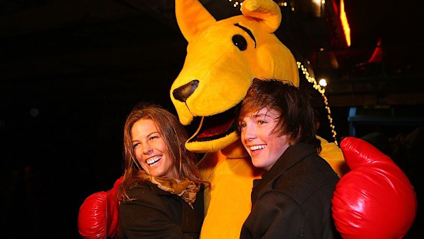Torah Bright with Scotty James of Australia at Stamps Landing.