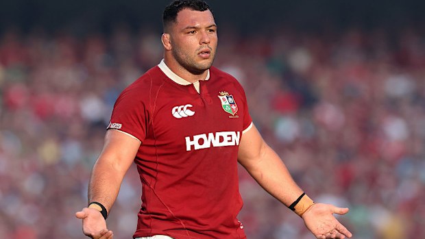 Ellis Genge reacts at Aviva Stadium.