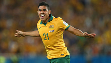 Massimo Luongo celebrates during the 2015 Asian Cup final. 