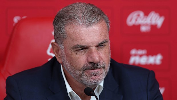 Ange Postecoglou during his introductory press conference.