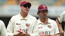 Matthew Renshaw and Joe Burns playing for Queensland. 