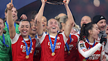 Caitlin Foord with the FIFA Women's Champions Cup trophy.